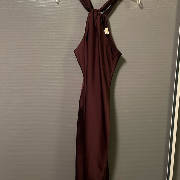 Women's Halter Slip Dress - A New Day (Target 🎯Brand) Satin Midi Brown - Picture 4 of 5